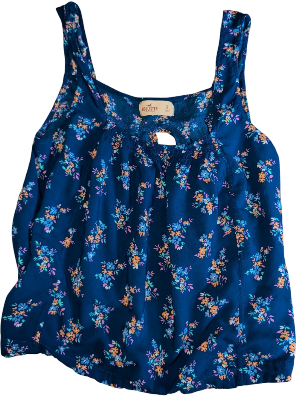 Hollister Dark Blue Floral Keyhole Camisole